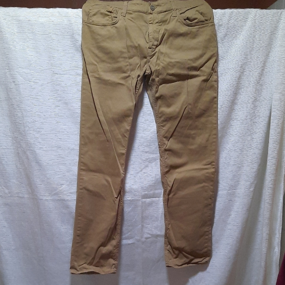 Mavi Zach Straight Leg Casual Trousers In Khaki Casual Twill